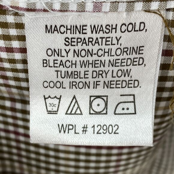 Tricots St Raphael Shirt Mens Large Button Up Brown Plaid Long Sleeve Collared - Picture 8 of 12